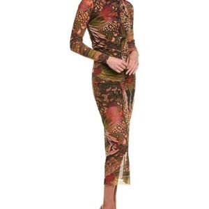 All Saints Multicolor Patterned Midi Dress